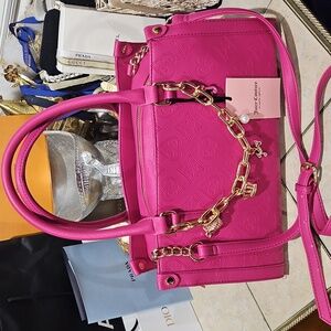 NWT! Juicy Couture Satchel/Crossbody w/Gold & Bling Accents